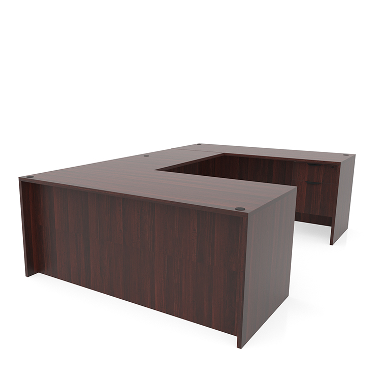 66in x 96in Single Hanging Pedestal U-Desk by PBD Furniture