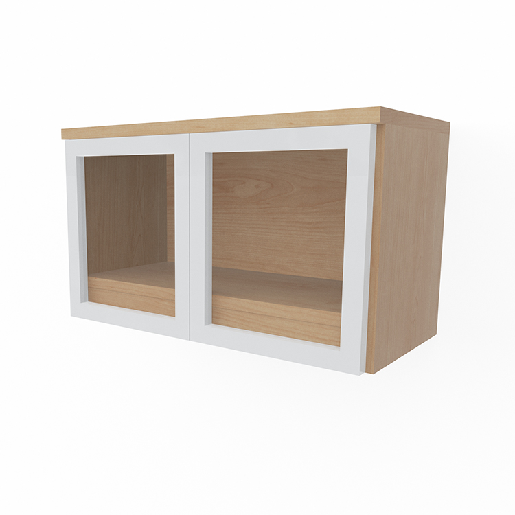 31in Wall Mount Hutch with Silver Framed Doors by PBD Furniture