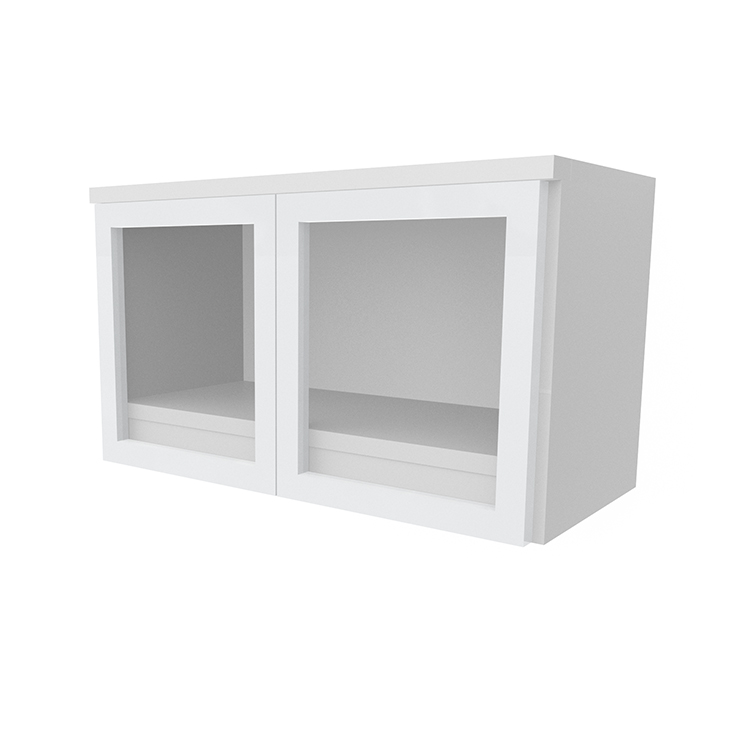 31in Wall Mount Hutch with Silver Framed Doors by PBD Furniture
