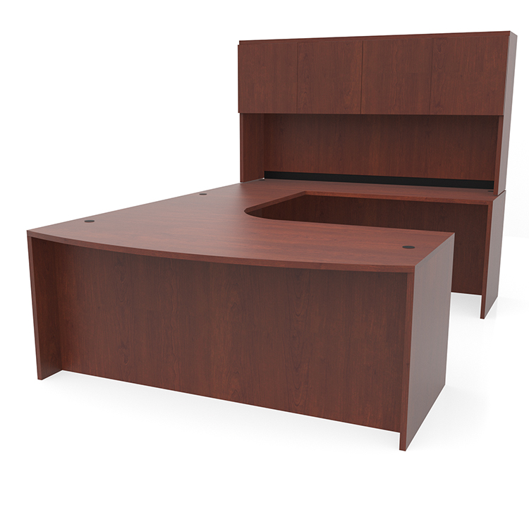 72in x 112in Curved Bow Front U-Desk with Hutch by PBD Furniture