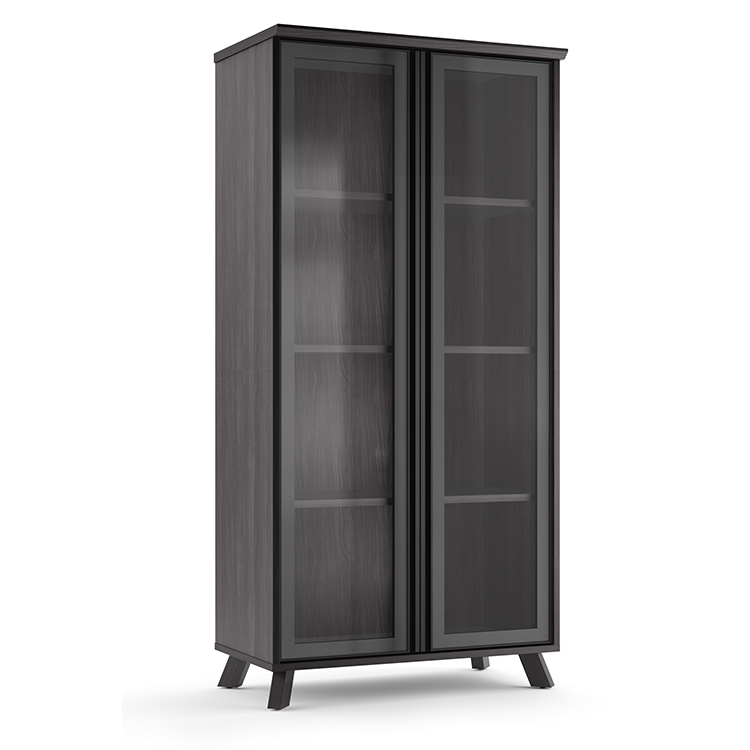 4 Shelf Bookcase with Glass Doors by PBD Furniture