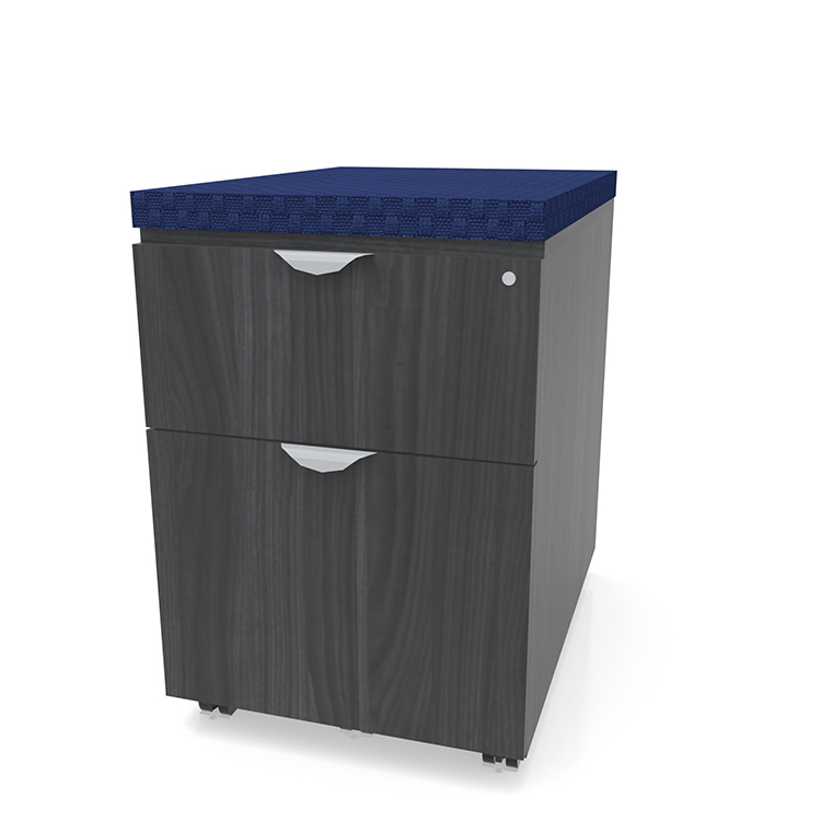 Low Mobile Box File Pedestal with Cushion Top by PBD Furniture