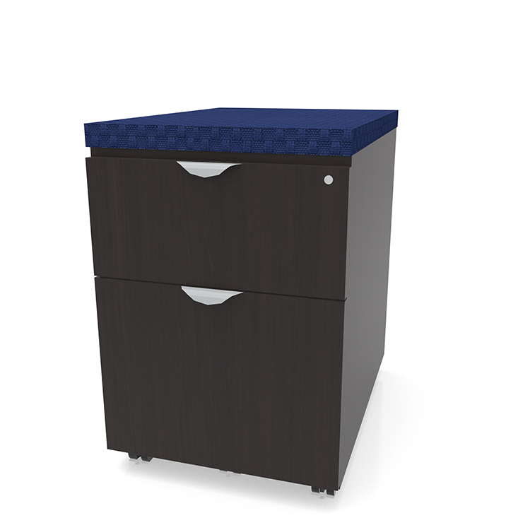 Low Mobile Box File Pedestal with Cushion Top by PBD Furniture