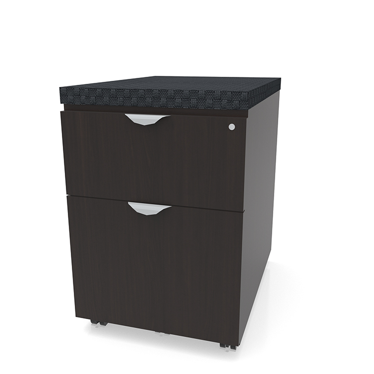 Low Mobile Box File Pedestal with Cushion Top by PBD Furniture