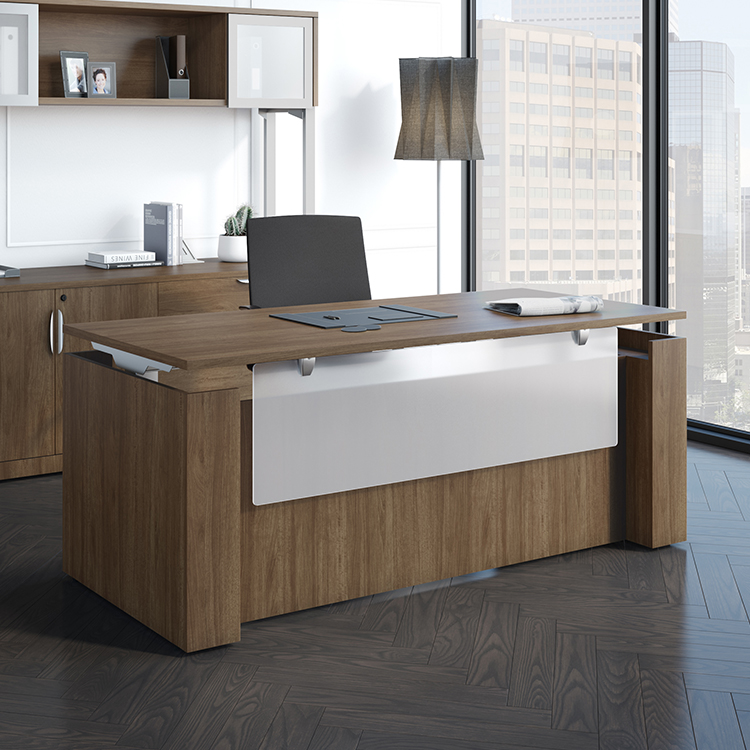 72in x 30in Sit-to-Stand Full Casing Desk with Acrylic Modesty by PBD Furniture