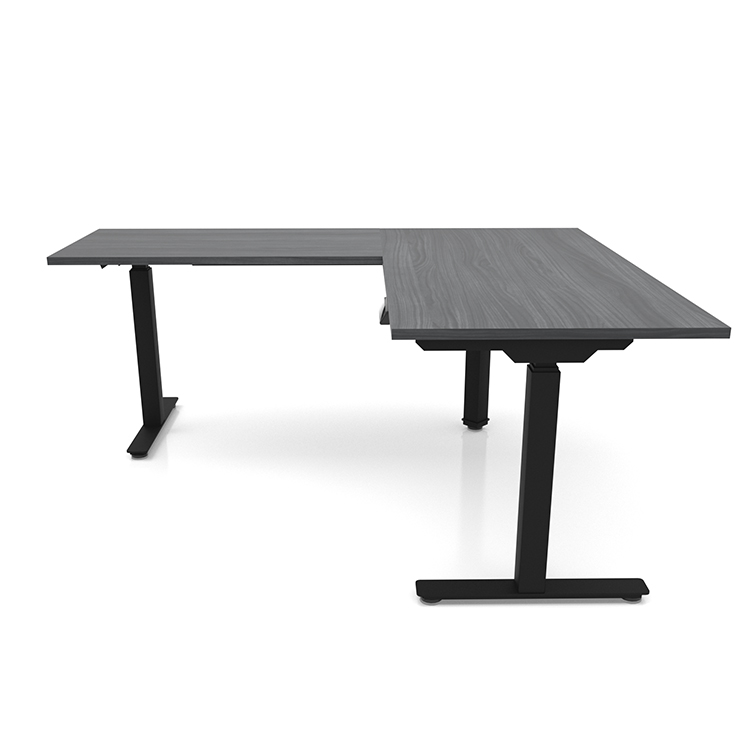 60in x 66in Corner Electronic Adjustable Height Sit-to-Stand L-Desk by PBD Furniture