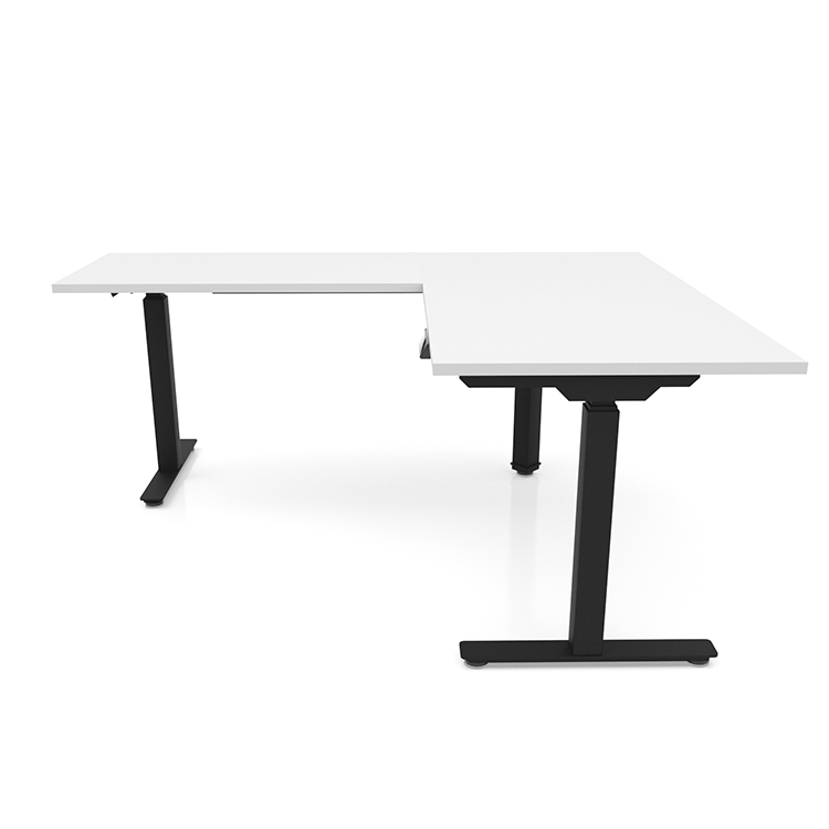 60in x 60in 90 Degree Corner Electronic Adjustable Height Sit-to-Stand L-Desk (60x24 Desk,36in Return) by Office Source