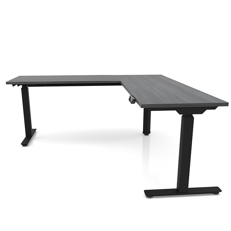 66in x 6ft Corner Electronic Adjustable Height Sit-to-Stand L-Desk by PBD Furniture