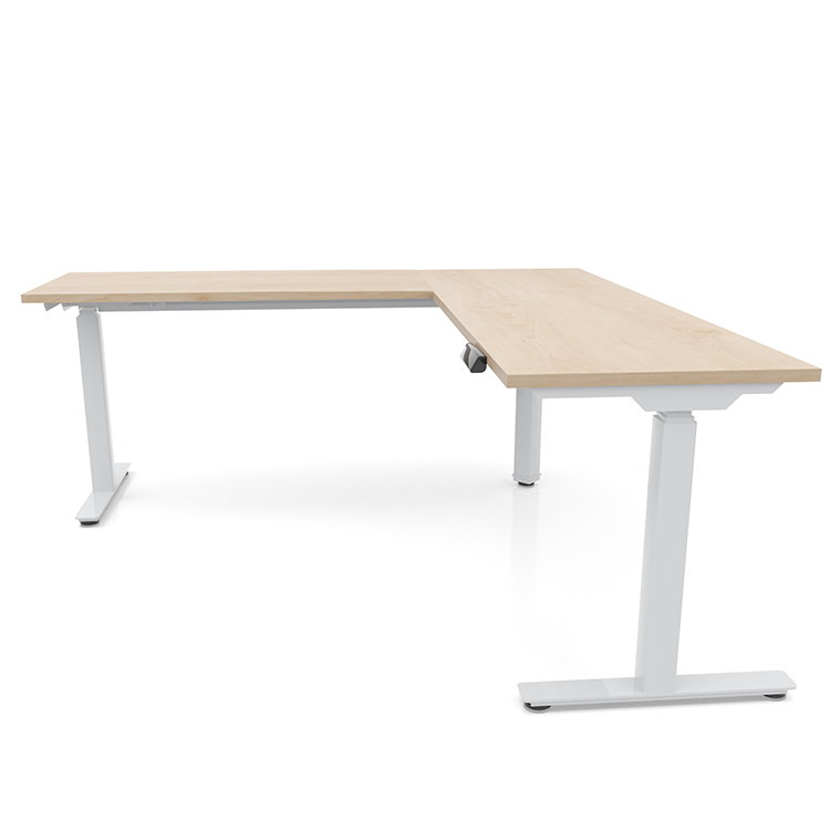66in x 6ft 90 Degree Corner Electronic Adjustable Height Sit-to-Stand L-Desk (66x24 Desk,48in Return) by Office Source
