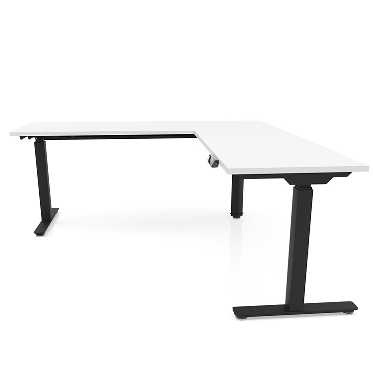 66in x 6ft 90 Degree Corner Electronic Adjustable Height Sit-to-Stand L-Desk (66x30 Desk,42in Return) by Office Source