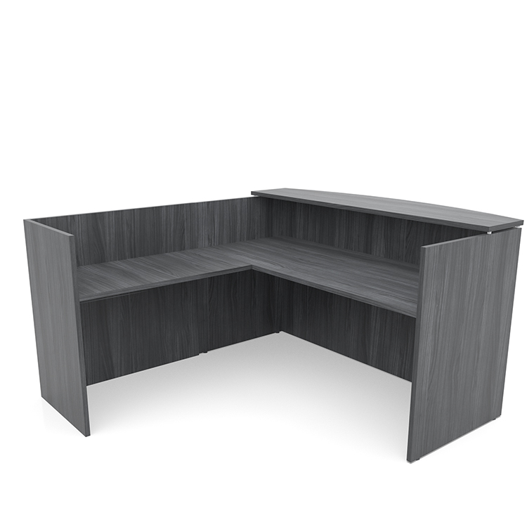 72in x 72in L-Shaped Reception Desk Only with Laminate Transaction Counter by PBD Furniture