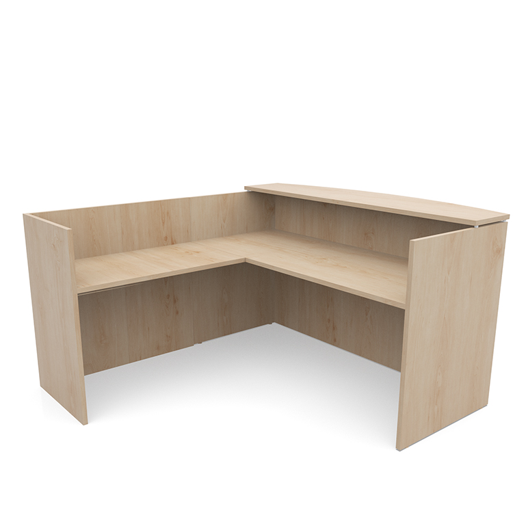 72in x 72in L-Shaped Reception Desk Only with Laminate Transaction Counter by PBD Furniture