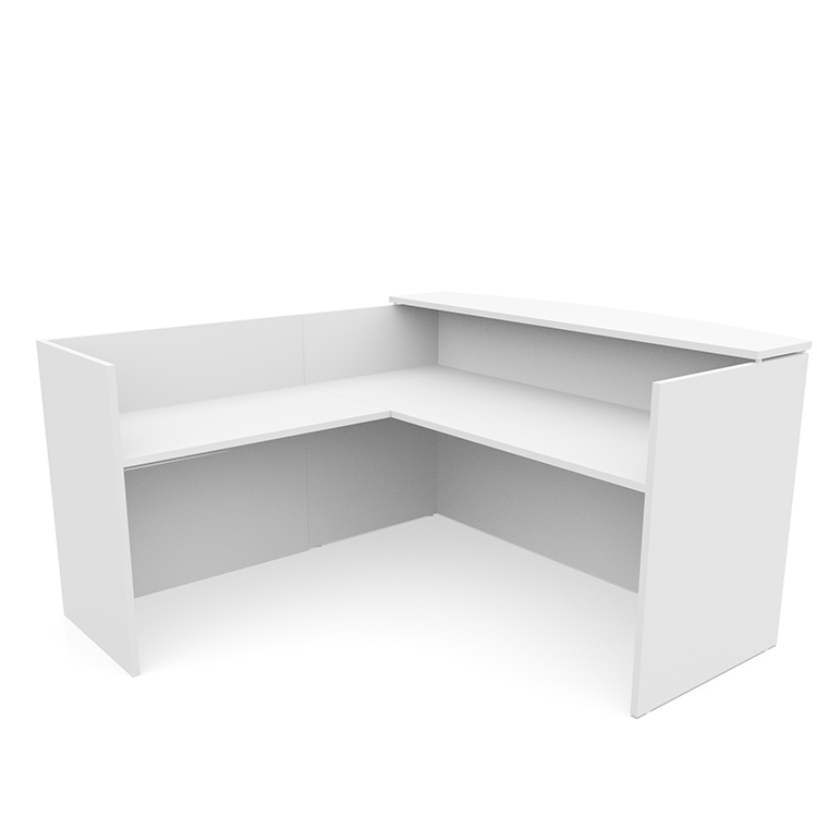 72in x 72in L-Shaped Reception Desk Only with Laminate Transaction Counter by PBD Furniture