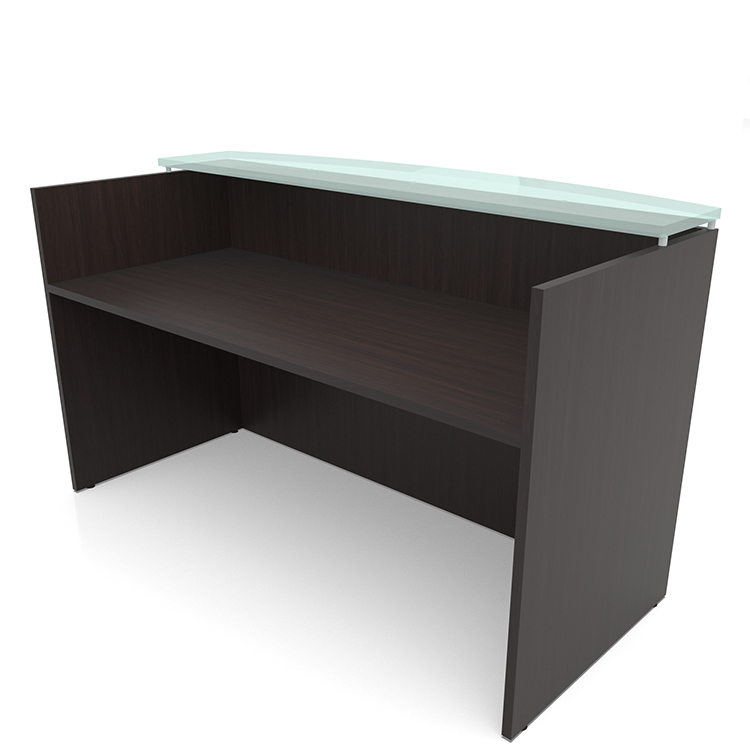 72in x 30in Reception Desk with Glass Transaction Counter by PBD Furniture