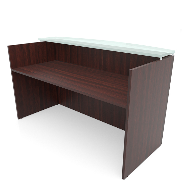 72in x 30in Reception Desk with Glass Transaction Counter by PBD Furniture