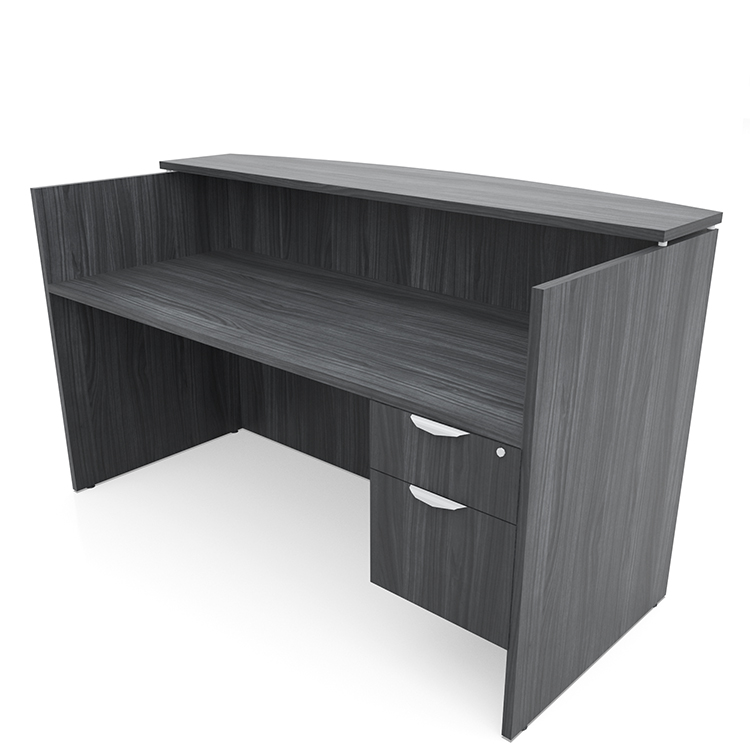 72in x 30in Single Hanging Pedestal Reception Desk with Laminate Transaction Counter by PBD Furniture