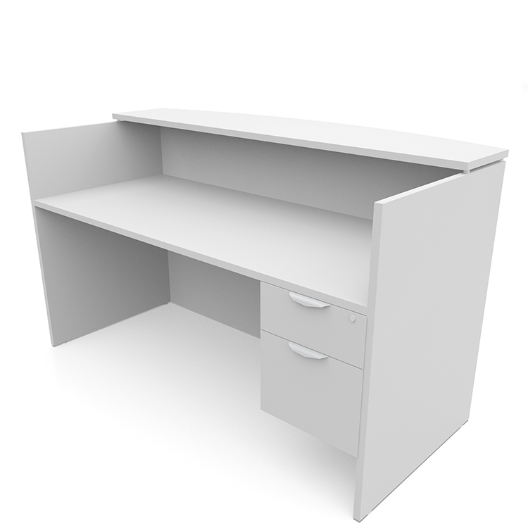 72in x 30in Single Hanging Pedestal Reception Desk with Laminate Transaction Counter by PBD Furniture