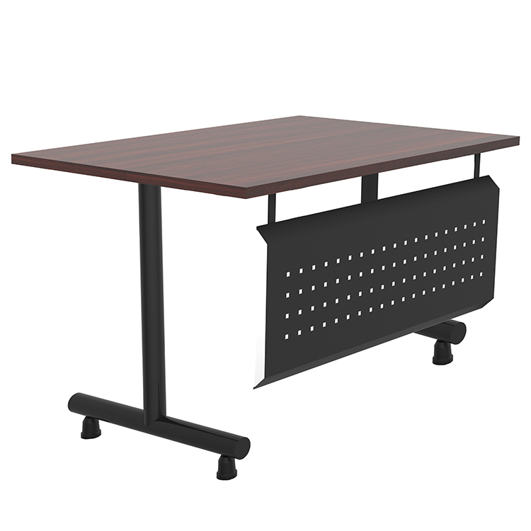 48in x 24in Black T-Leg Training Table with Modesty Panel by PBD Furniture
