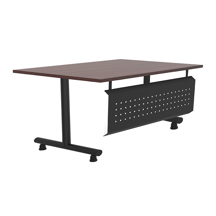 66in x 24in Black T-Leg Training Table with Modesty Panel by PBD Furniture