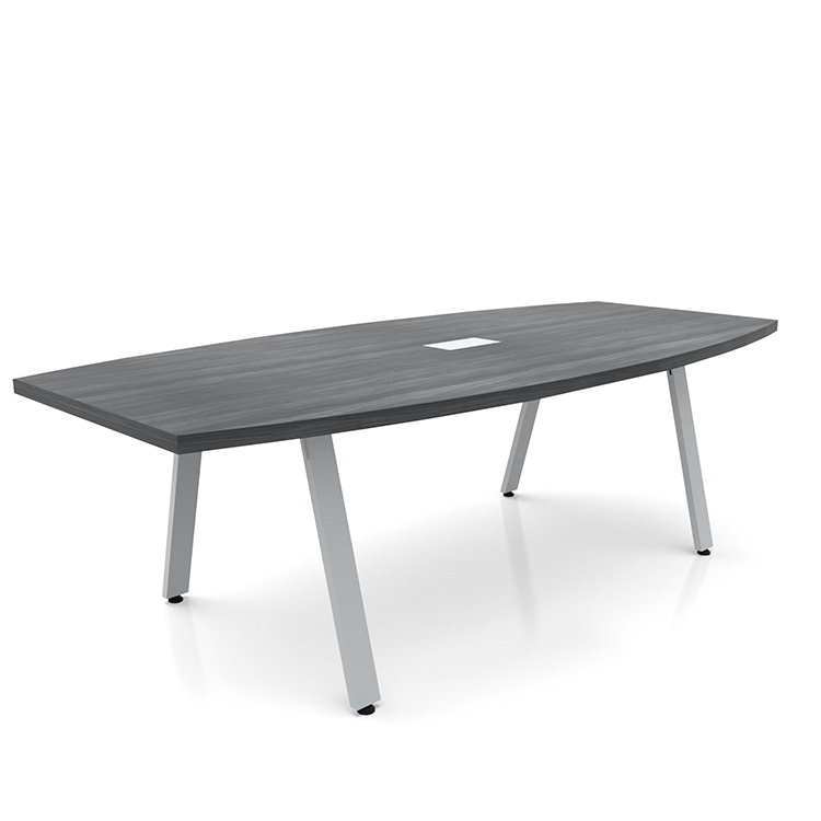 8ft Boat Shape Conference Table with Metal A-Legs by Office Source