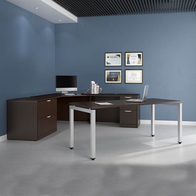 83in x 83in Corner Desk Suite with 72in x 30in On Task Writing Desk by PBD Furniture