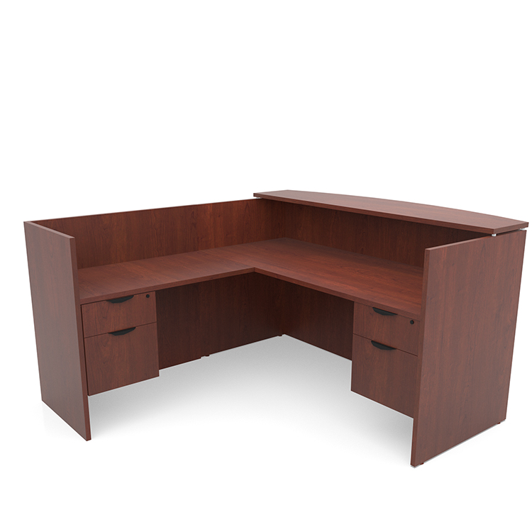 L-Shape Double Hanging Pedestal Reception Desk by PBD Furniture