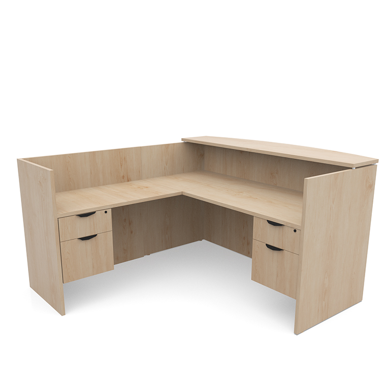 L-Shape Double Hanging Pedestal Reception Desk by PBD Furniture