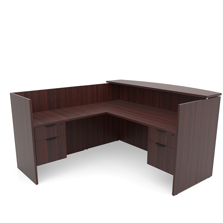 L-Shape Double Hanging Pedestal Reception Desk by PBD Furniture