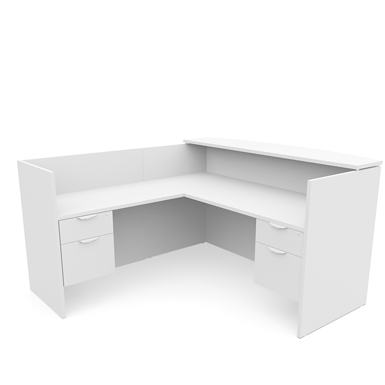 L-Shape Double Hanging Pedestal Reception Desk by PBD Furniture