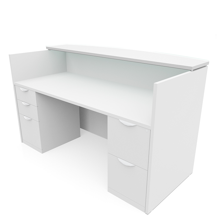 Double Pedestal Reception Desk with BBF and FF by Office Source
