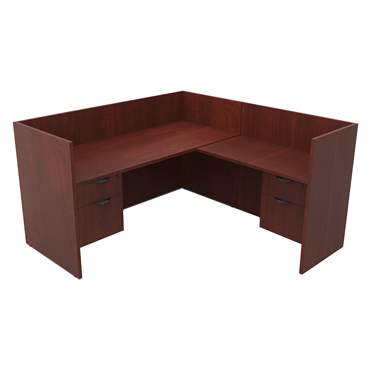 Single Person Workstation - Double Hanging Pedestals by PBD Furniture