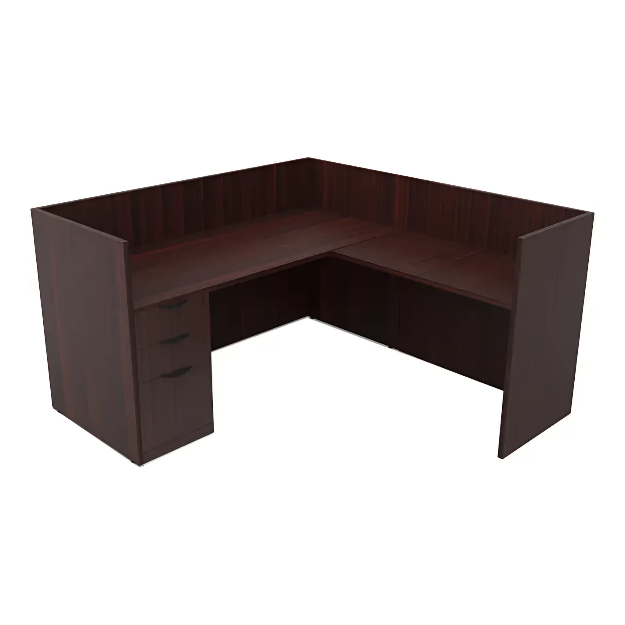 Workstation 72in W x 72in D with 3 Drawer Pedestal by PBD Furniture