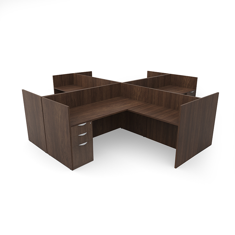Four Person Workstation - Single Pedestal by PBD Furniture