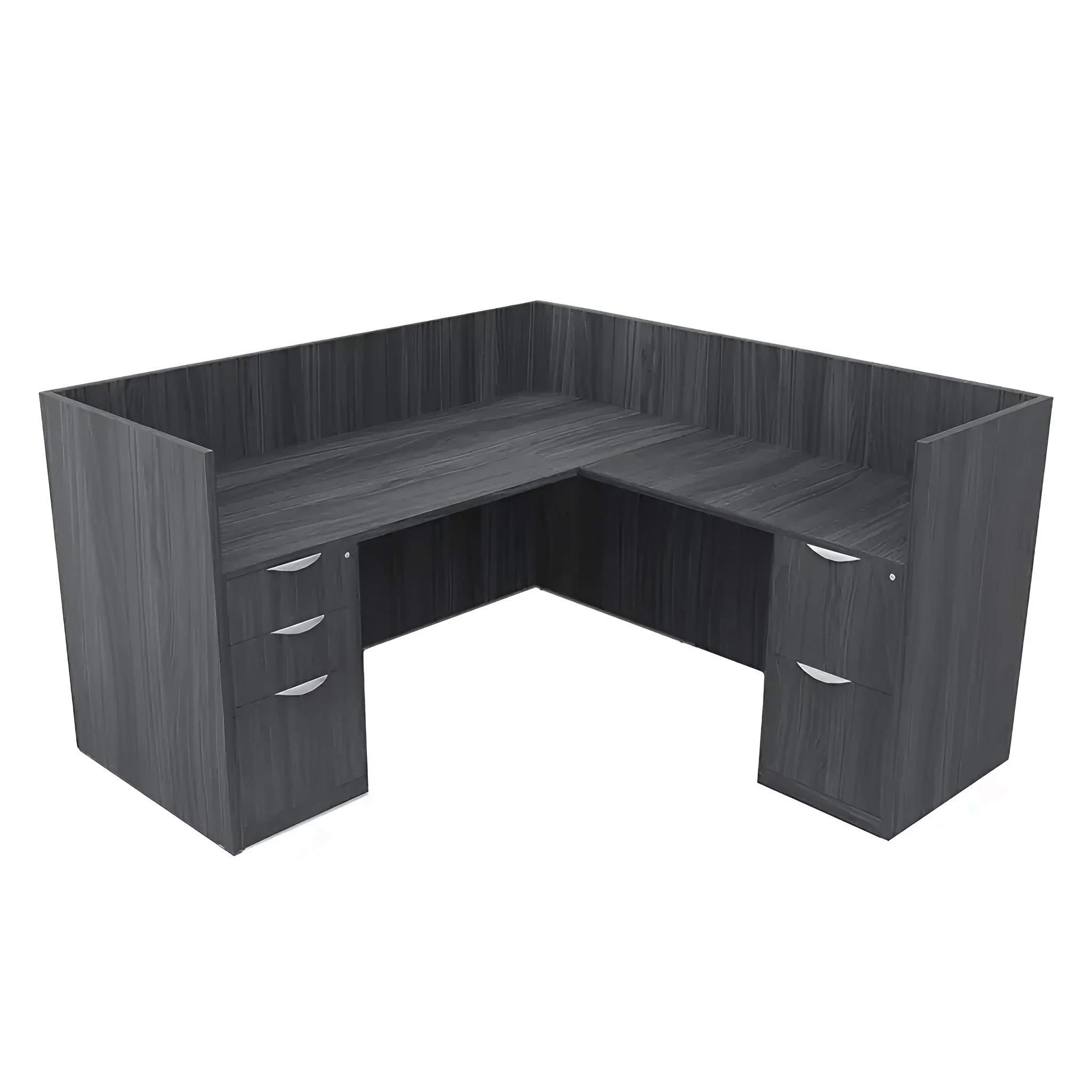 Workstation 72in W x 72in D with 2 and 3 Drawer Pedestals by PBD Furniture