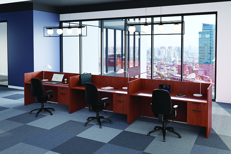 3 Single Hanging Pedestal Workstations by PBD Furniture