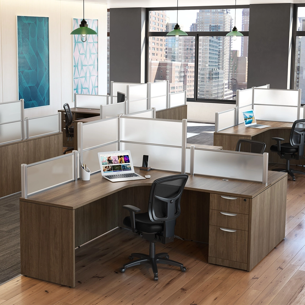 2 Person - 72in x 144in Workstation - Single BBF with Acrylic Panels by PBD Furniture