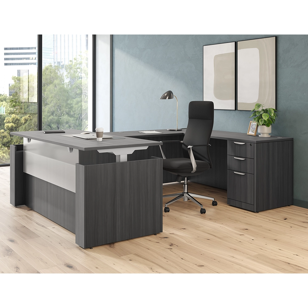 Stand Up U-Shaped Case Desk with Single BBF Ped by PBD Furniture