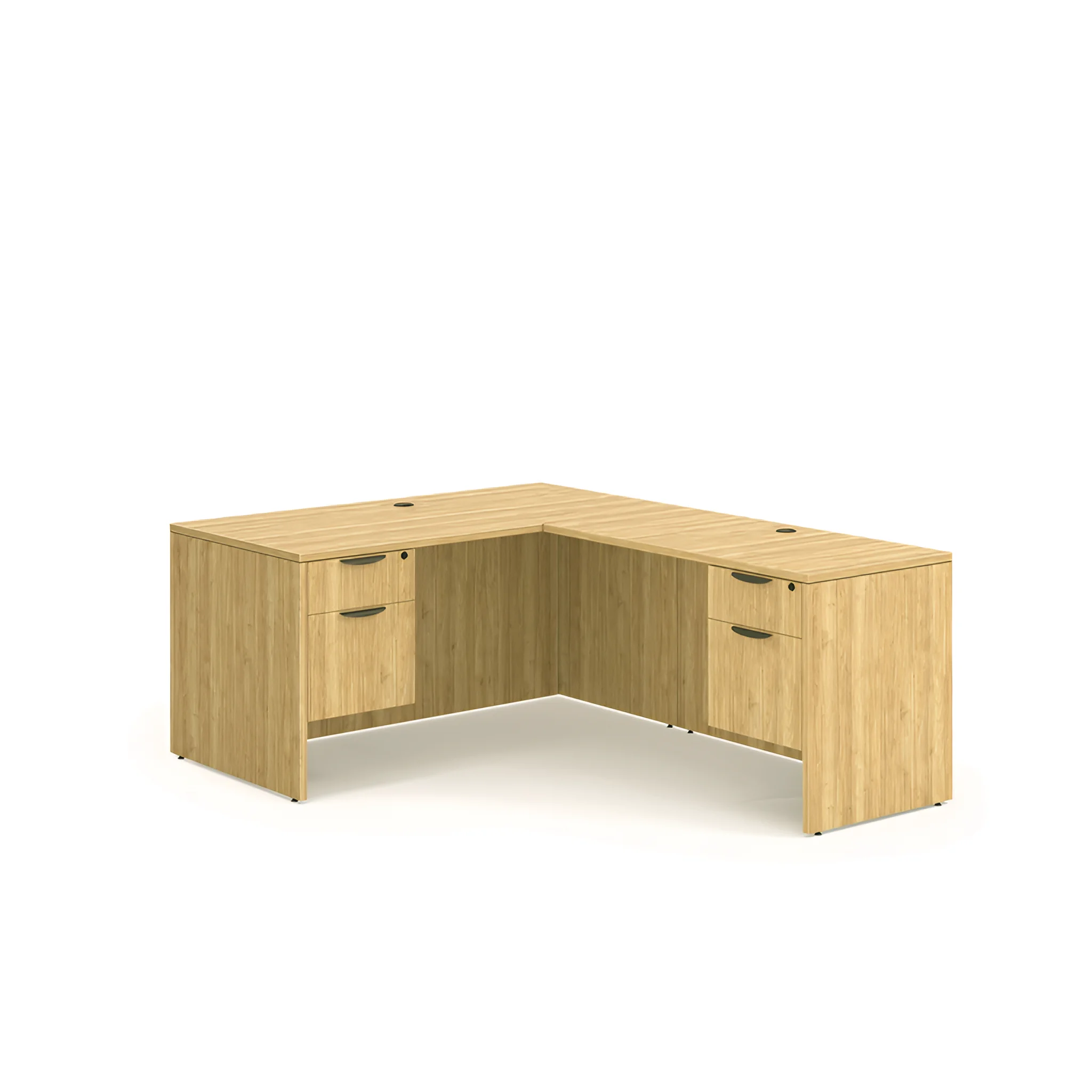 L-Desk 72in W x 72in D with 2 Hanging Pedestals by PBD Furniture