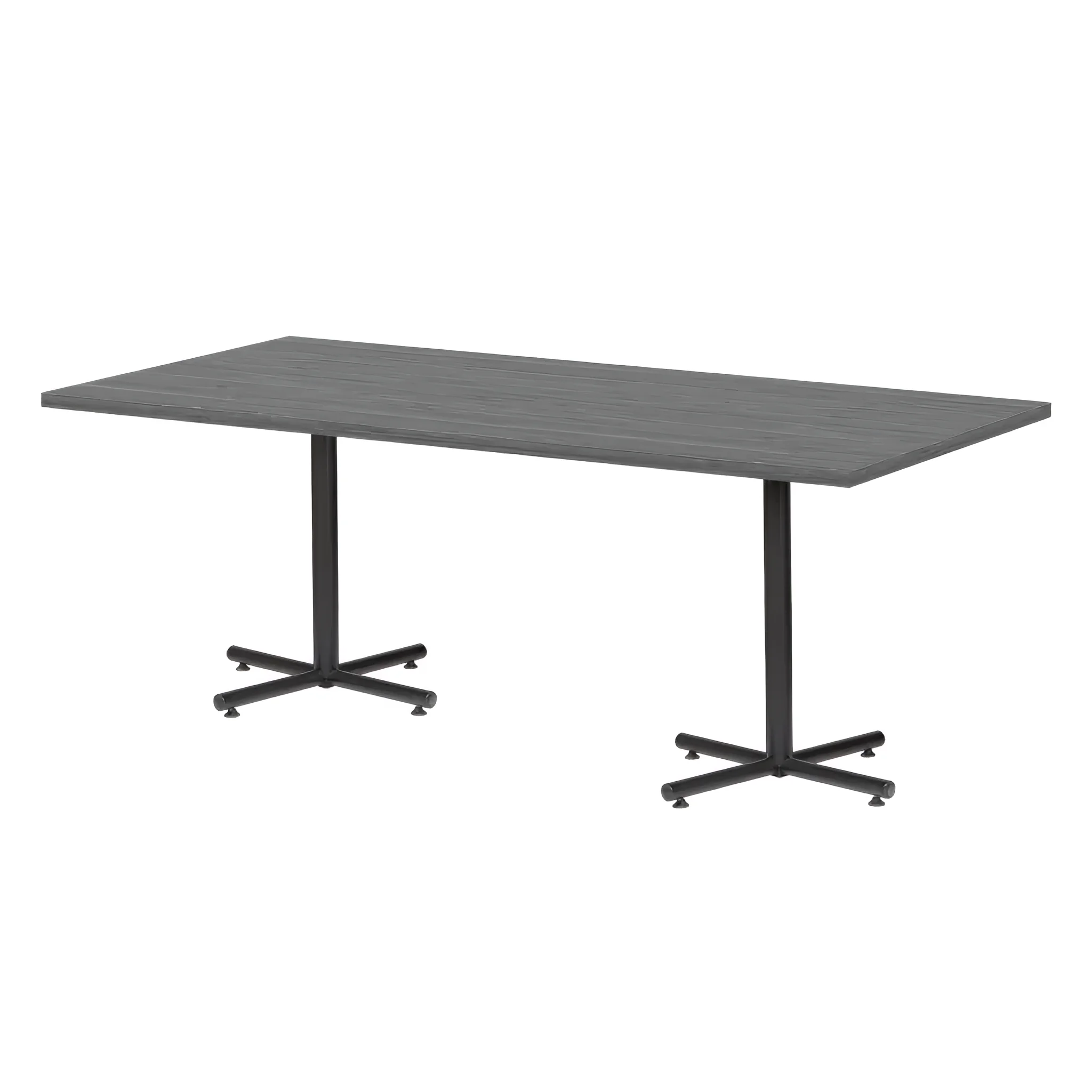 30in x 72in Cafeteria Table with Black Base Standard Height by PBD Furniture in Newport Gray