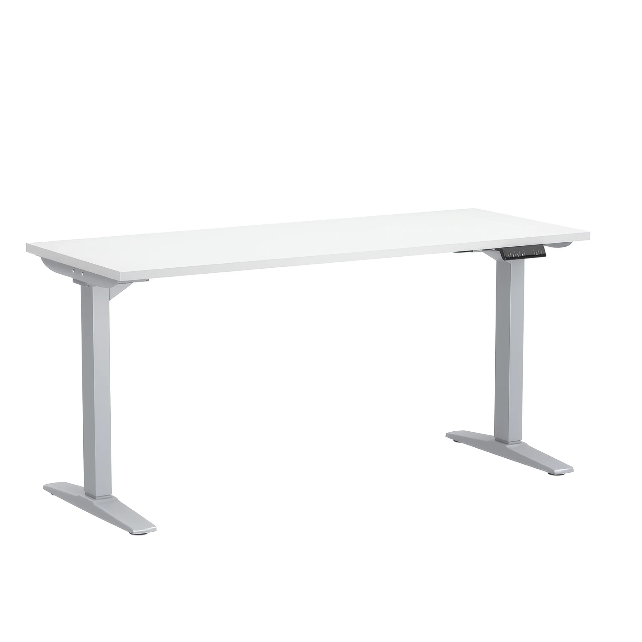 48in x 24in Dual Motor 2 Stage Adjustable Height Sit to Stand Desk by PBD Furniture in White/Silver