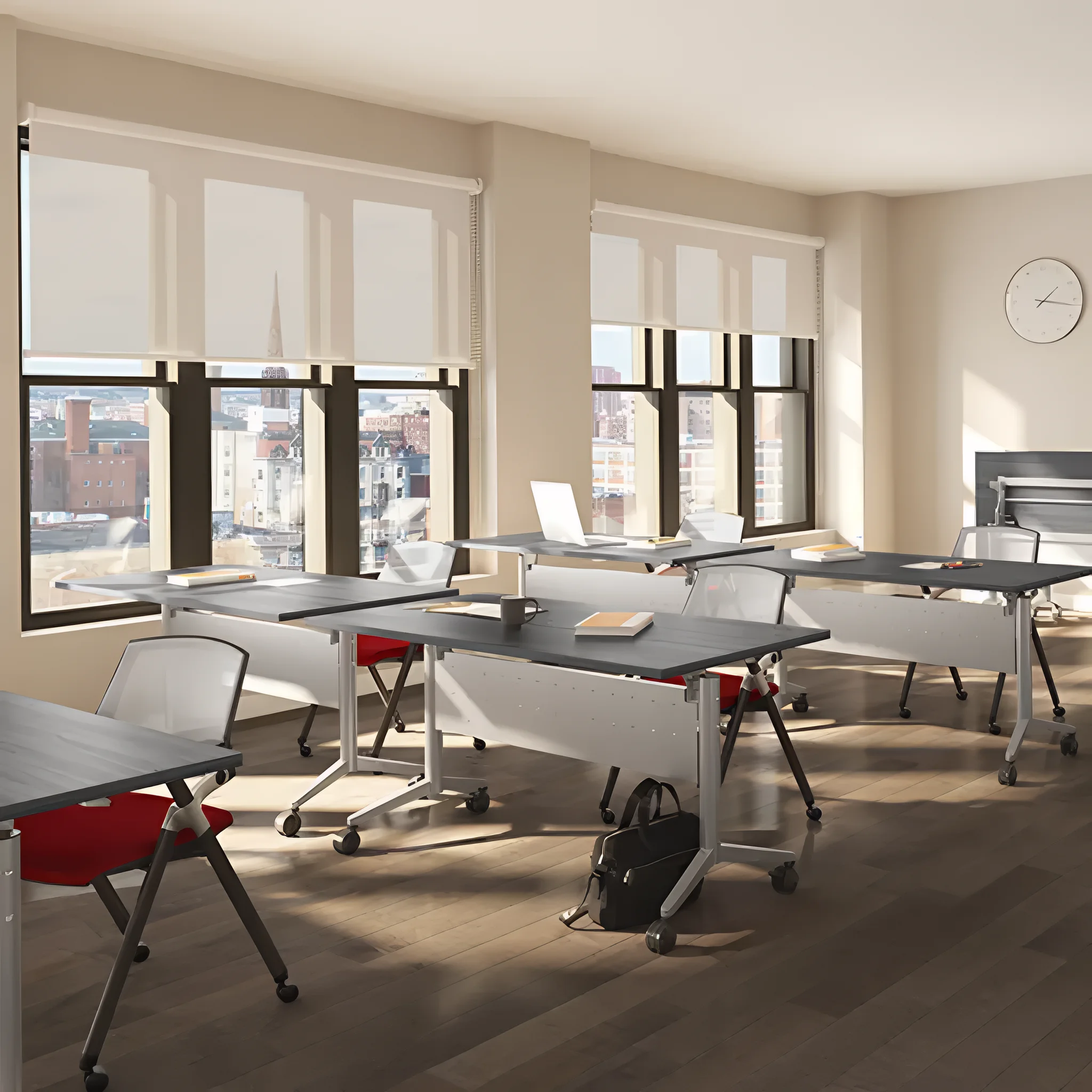 Flip-Top Nesting Training Table 60in W x 30in D Set of 5 by PBD Furniture