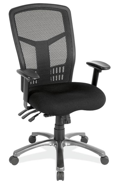 Cool Mesh High Back Chair with Fabric Seat and Black Base by Office Source Office Furniture