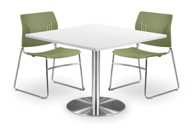 36" Square Cafeteria Table with Brushed Aluminum Base by Office Source Office Furniture
