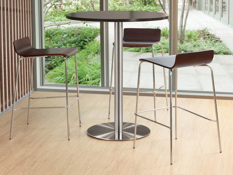36in Round Cafe Height Table with Brushed Aluminum Base by PBD Furniture
