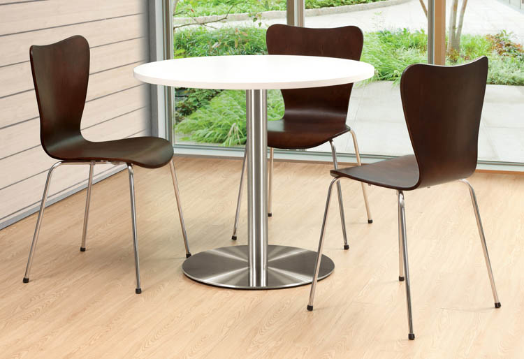 36in Round Cafeteria Table with Brushed Aluminum Base by PBD Furniture