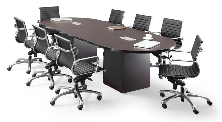 8' Racetrack Conference Table with Cube Bases by Office Source Office Furniture