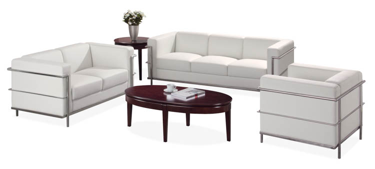 Loveseat with Chrome Exposed Frame by Office Source Office Furniture