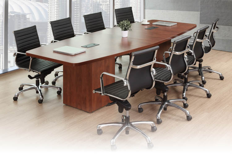 10' Boat Shaped Conference Table with Cube Bases by Office Source Office Furniture