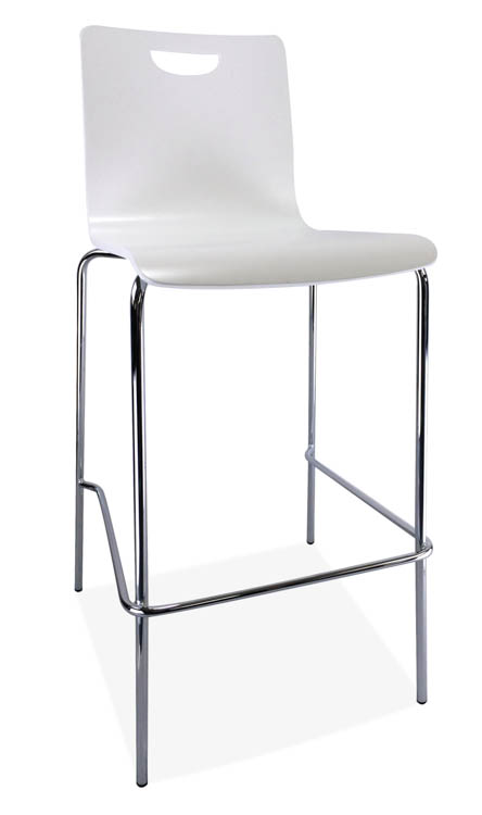 Cafe Height High Back Wood Stool by Office Source