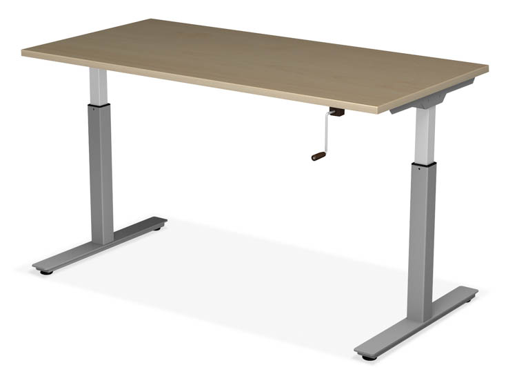 48in x 24in Adjustable Height Table with Crank Lift Base by Office Source